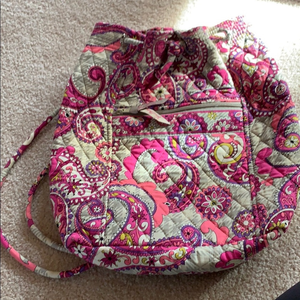 Vera Bradley draw string book bag